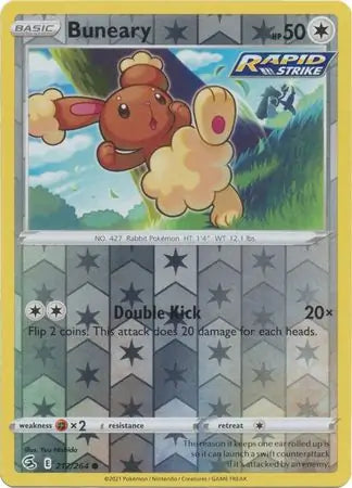 Buneary Reverse Holo 212, Fusion Strike | Sword & Shield, , 0.00 kr, Pokesingles. Kjøp pokemon kort til lave priser hos oss.