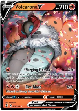 Volcarona V 021, Evolving Skies | Sword & Shield, v, 5.00 kr, Pokesingles. Kjøp pokemon kort til lave priser hos oss.
