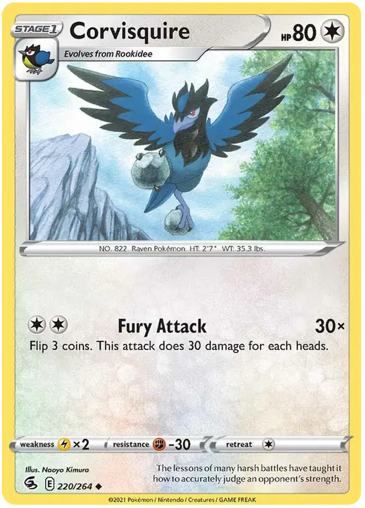 Corvisquire 220, Fusion Strike | Sword & Shield, , 0.00 kr, Pokesingles. Kjøp pokemon kort til lave priser hos oss.
