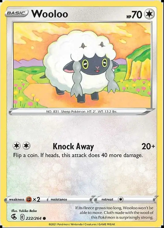 Wooloo 222, Fusion Strike | Sword & Shield, , 0.00 kr, Pokesingles. Kjøp pokemon kort til lave priser hos oss.