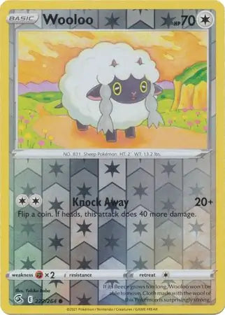 Wooloo Reverse Holo 222, Fusion Strike | Sword & Shield, , 0.00 kr, Pokesingles. Kjøp pokemon kort til lave priser hos oss.