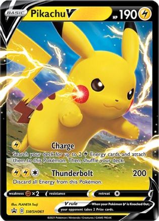 Pikachu V - SWSH061, Sword & Shield Promos | Sword & Shield, promo, 5.40 kr, Pokesingles. Kjøp pokemon kort til lave priser hos oss.