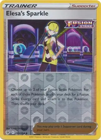 Elesa's Sparkle Reverse Holo 233, Fusion Strike | Sword & Shield, trainer, 2.00 kr, Pokesingles. Kjøp pokemon kort til lave priser hos oss.