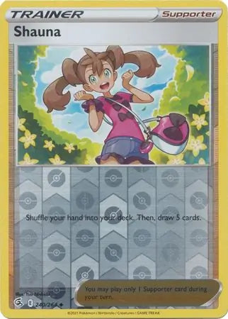 Shauna Reverse Holo 240, Fusion Strike | Sword & Shield, trainer, 2.00 kr, Pokesingles. Kjøp pokemon kort til lave priser hos oss.