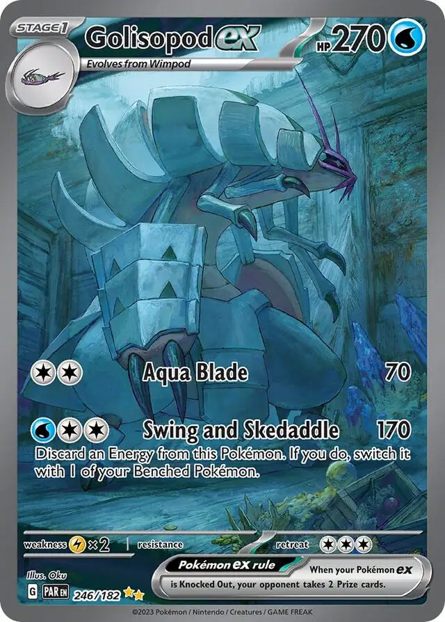 246 Golisopod ex, Paradox Rift, secret, 100.00 kr, Pokesingles. Kjøp pokemon kort til lave priser hos oss.