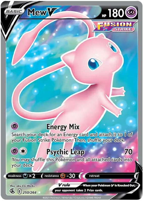 Mew V Full Art 250, Fusion Strike | Sword & Shield, , 0.00 kr, Pokesingles. Kjøp pokemon kort til lave priser hos oss.