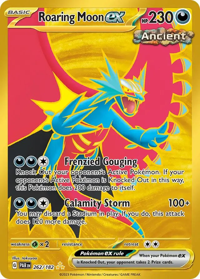 262 Roaring Moon ex, Paradox Rift, secret, 100.00 kr, Pokesingles. Kjøp pokemon kort til lave priser hos oss.