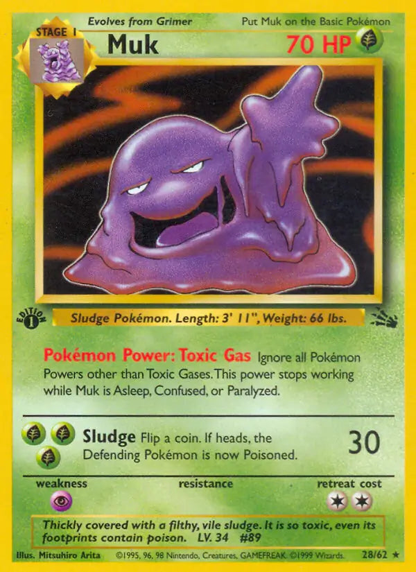 Muk 28 - Fossil 1st Edition Pokesingles