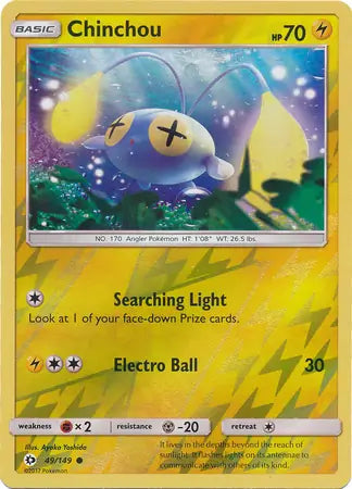 Chinchou Reverse Holo 49 - Sun & Moon Base Pokesingles