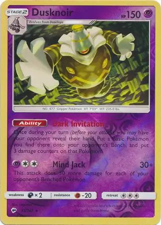 Dusknoir Reverse Holo 53 - Burning Shadows Pokesingles