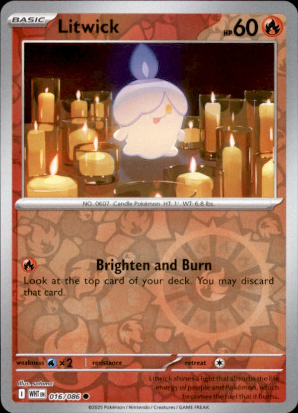 Litwick Reverse Holo 016 - White Flare Pokesingles