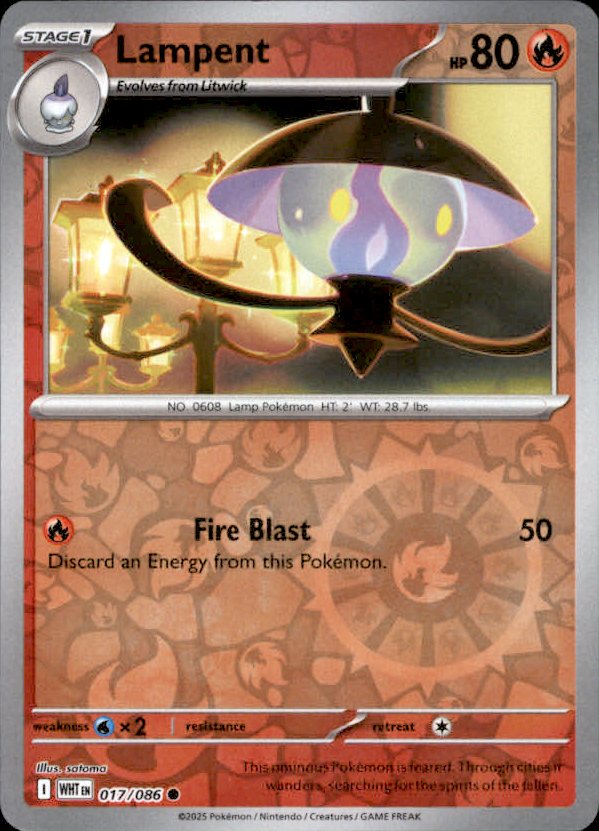 Lampent Reverse Holo 017 - White Flare Pokesingles