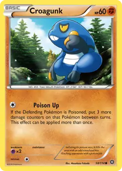 Croagunk 58 - Steam Siege, Steam Siege | XY, bulk, 4.00 kr, Pokesingles. Kjøp pokemon kort til lave priser hos oss.