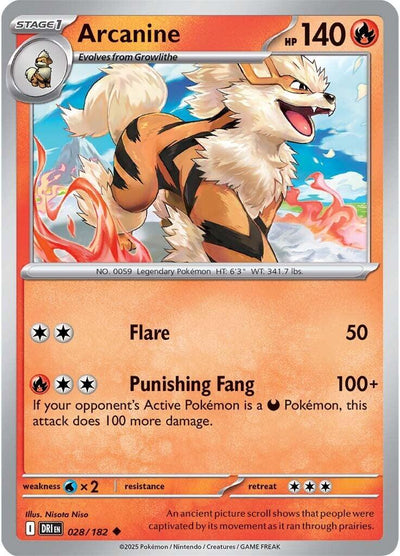 Arcanine 028 (Reverse Holofoil) - SV10: Destined Rivals
