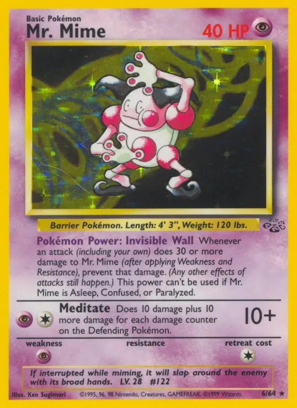 Mr. Mime Holo 6 - Jungle Pokesingles