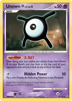 Unown X 71 - Secret Wonders Pokesingles