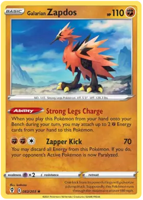 Galarian Zapdos Holo Rare 082, Evolving Skies | Sword & Shield, , 5.00 kr, Pokesingles. Kjøp pokemon kort til lave priser hos oss.