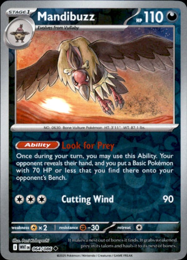 Mandibuzz Reverse Holo 064 - White Flare Pokesingles