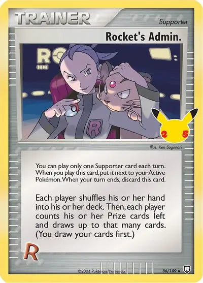 Rocket's Admin 86, Celebrations | Sword & Shield, , 0.00 kr, Pokesingles. Kjøp pokemon kort til lave priser hos oss.