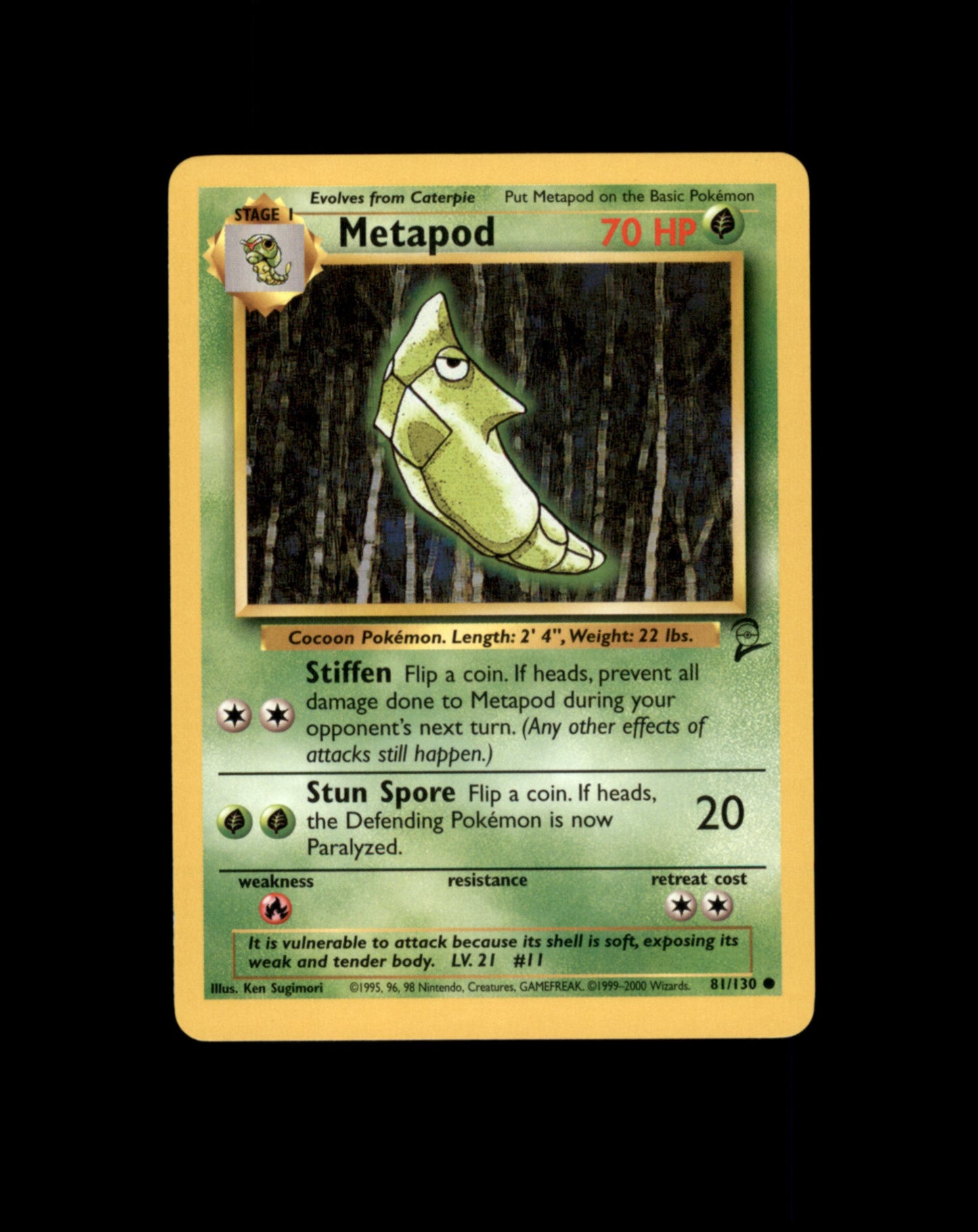 *SE BILDE FOR TILSTAND* Metapod #81 Pokemon Base Set 2 Pokesingles