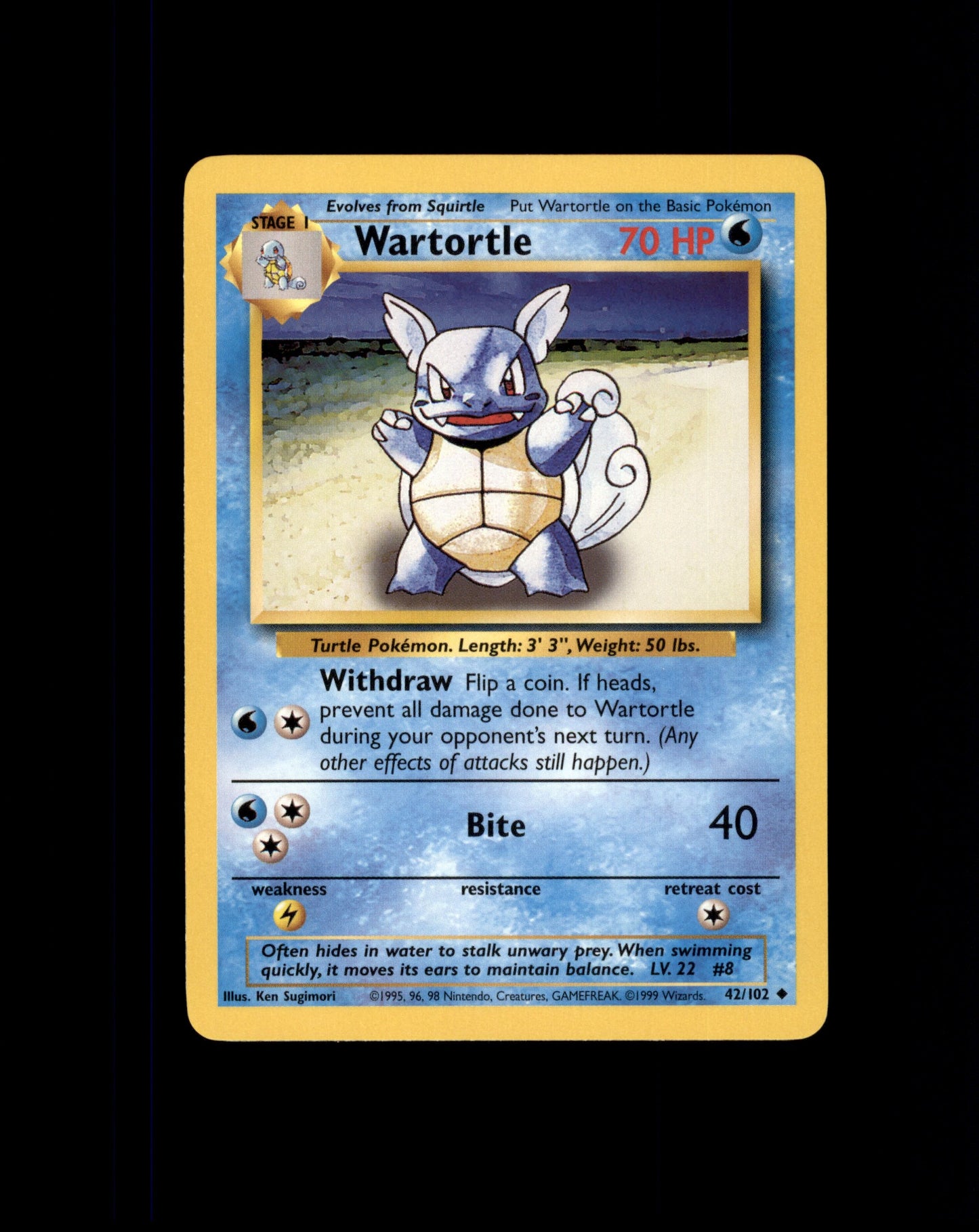 *SE BILDE FOR TILSTAND* Wartortle #42 Pokemon Base Set Pokesingles