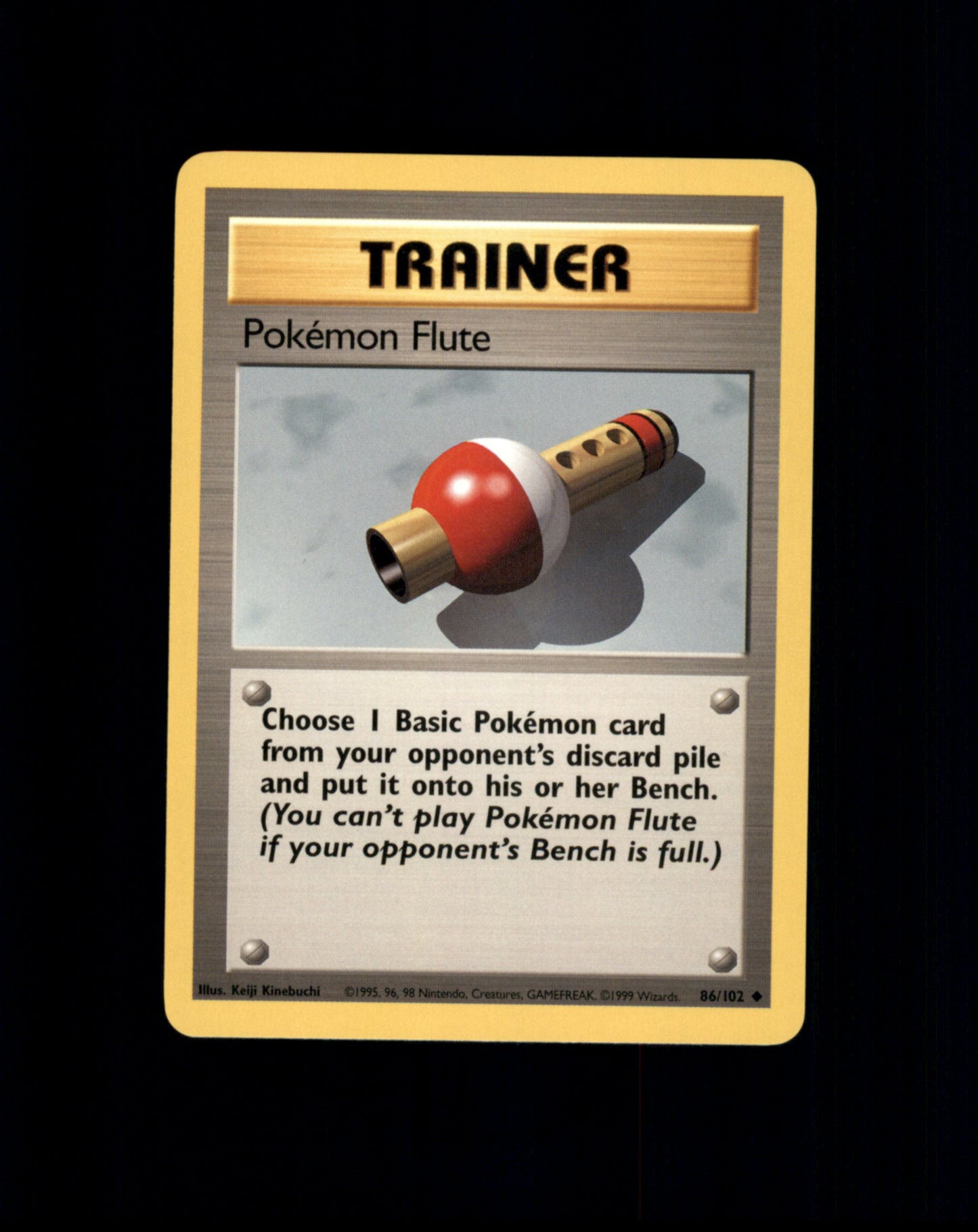 *SE BILDE FOR TILSTAND* Pokemon Flute #86 Pokemon Base Set Pokesingles