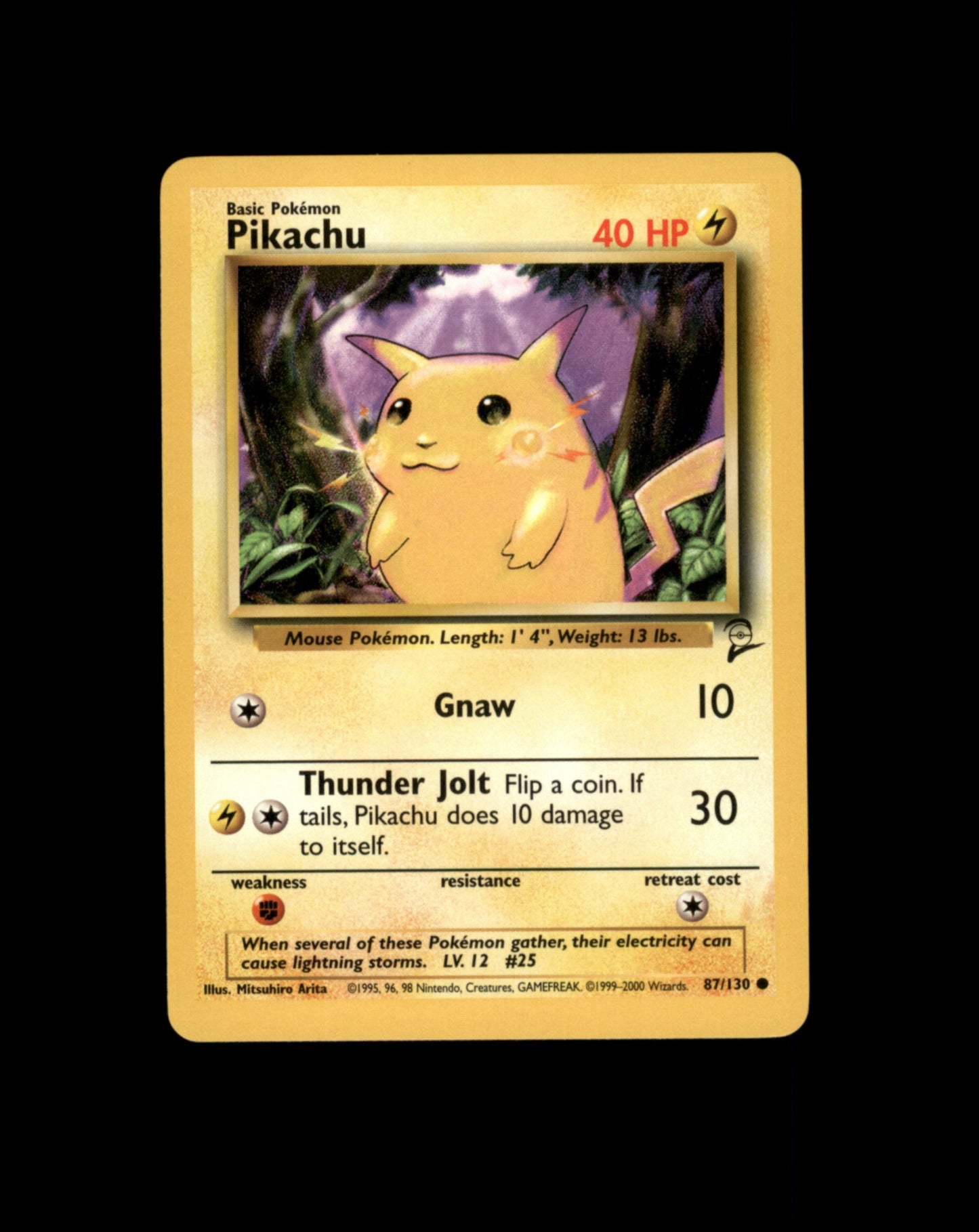 *SE BILDE FOR TILSTAND* Pikachu #87 Pokemon Base Set 2 Pokesingles