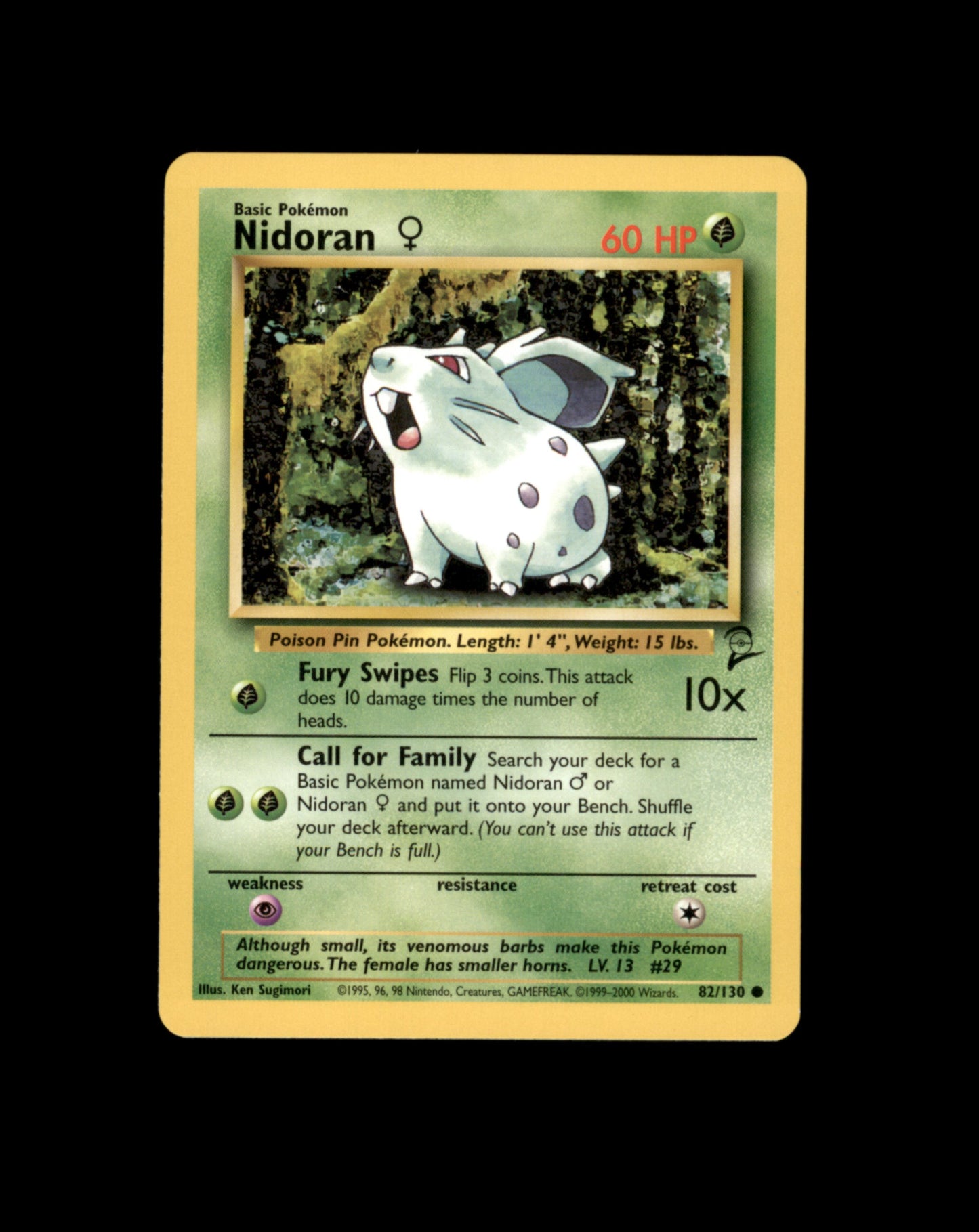 *SE BILDE FOR TILSTAND* Nidoran #82 Pokemon Base Set 2 Pokesingles