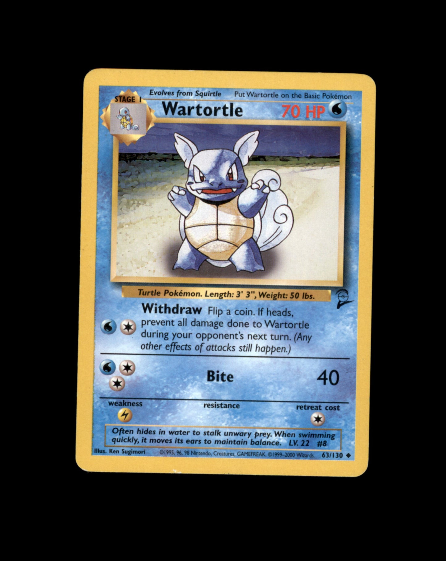 *SE BILDE FOR TILSTAND* Wartortle #63 Pokemon Base Set 2 Pokesingles