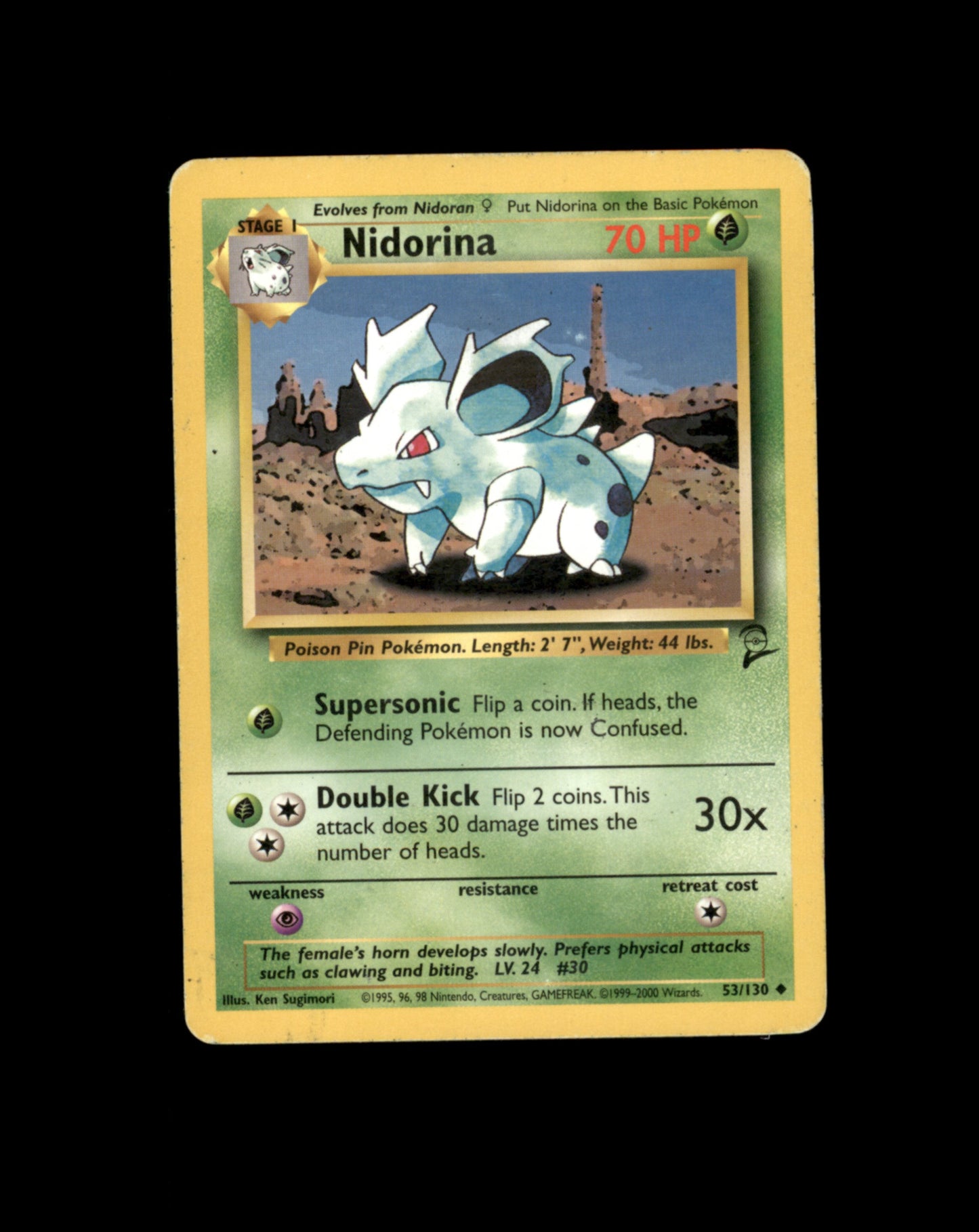 *SE BILDE FOR TILSTAND* Nidorina #53 Pokemon Base Set 2 Pokesingles