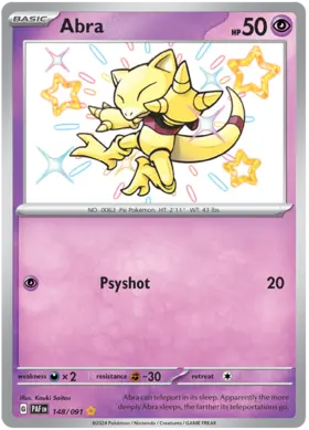 148 Abra, Paldean Fates, secret, 3.00 kr, Pokesingles. Kjøp pokemon kort til lave priser hos oss.