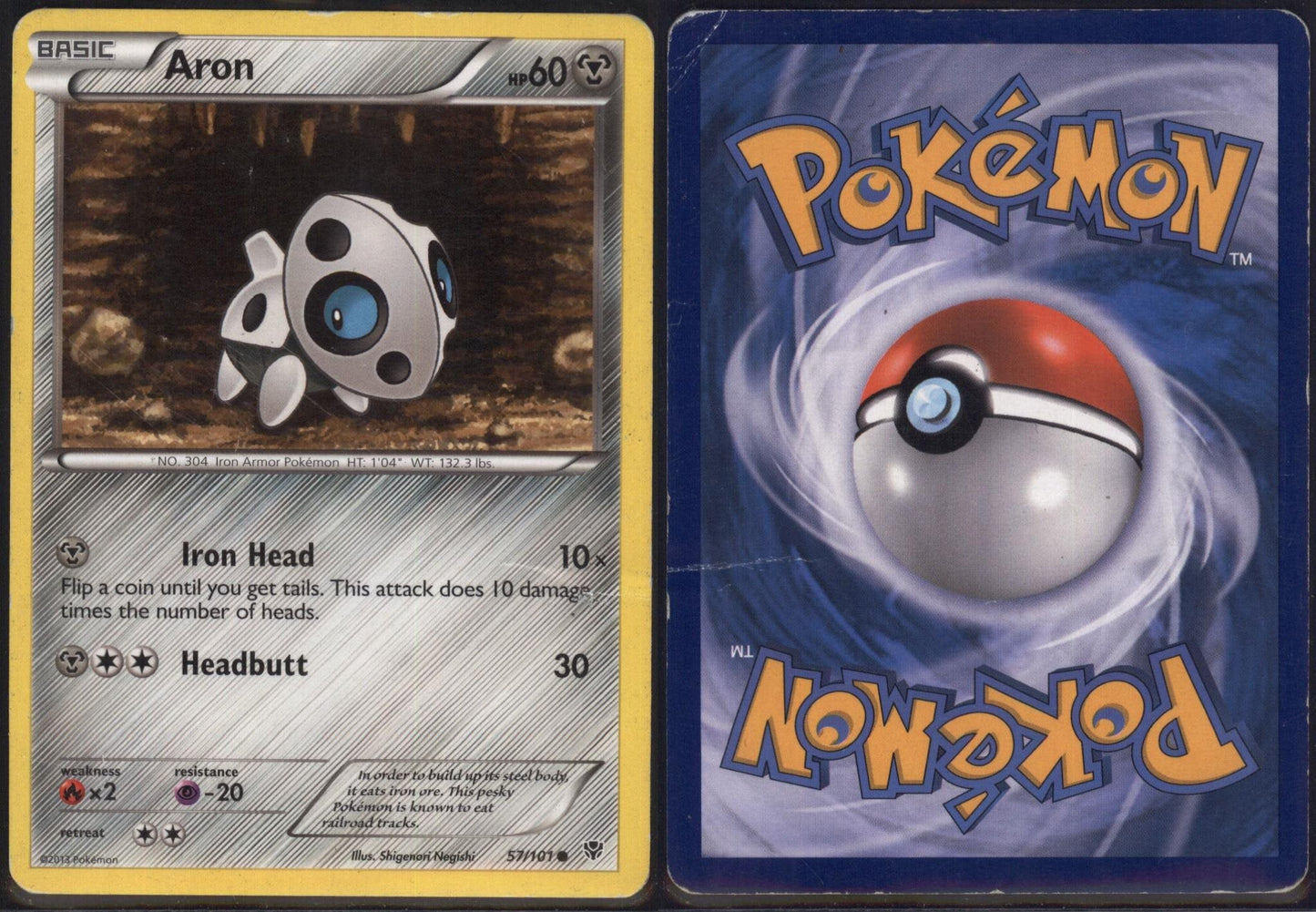 *SE BILDE FOR TILSTAND* Aron #57 Pokemon Plasma Blast Pokesingles