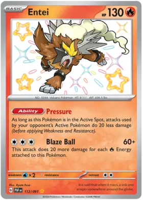 112 Entei, Paldean Fates, secret, 39.00 kr, Pokesingles. Kjøp pokemon kort til lave priser hos oss.