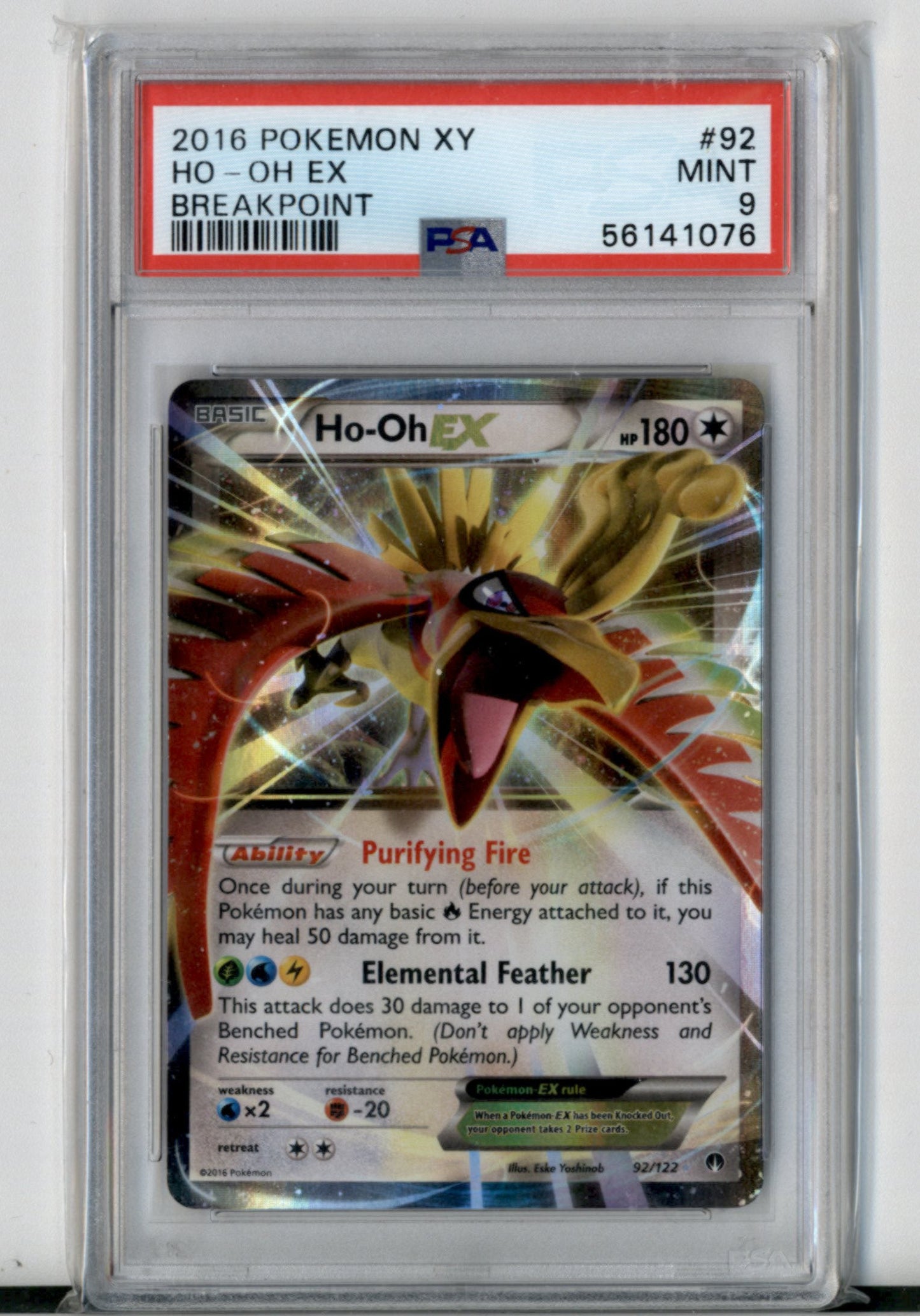 Ho-Oh EX 92 BREAKpoint PSA 9 Pokesingles