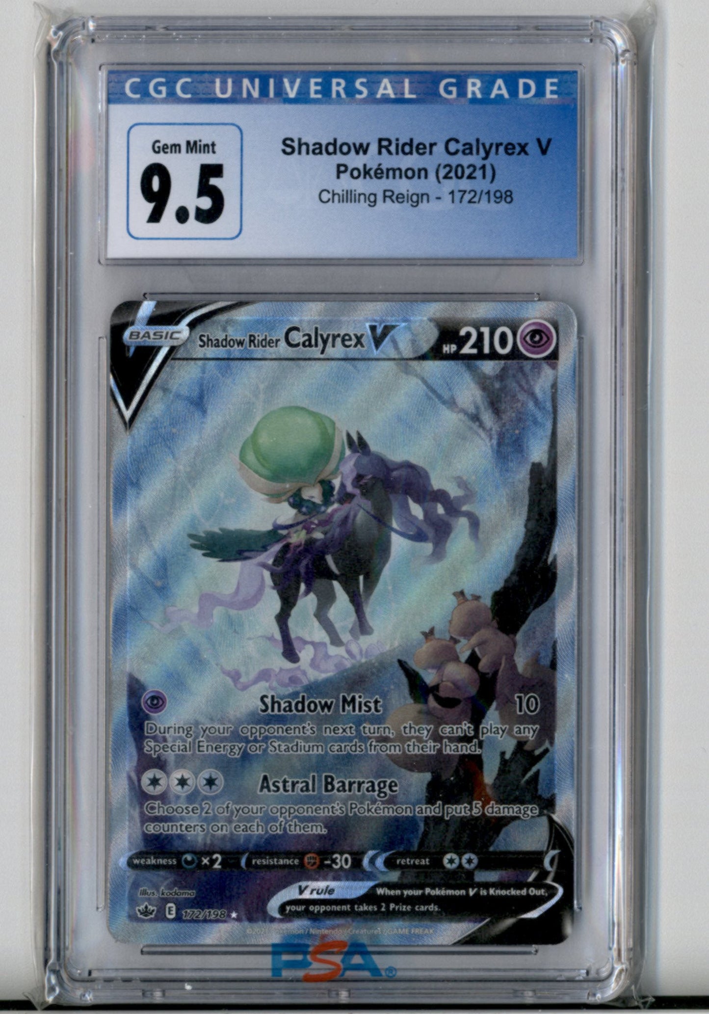 Shadow Rider Calyrex V 172 Chilling Reign CGC 9.5 Pokesingles