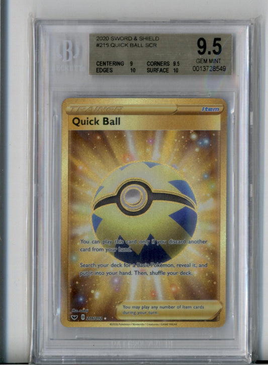 Quick Ball 216 Sword & Shield BGS 9.5 Pokesingles