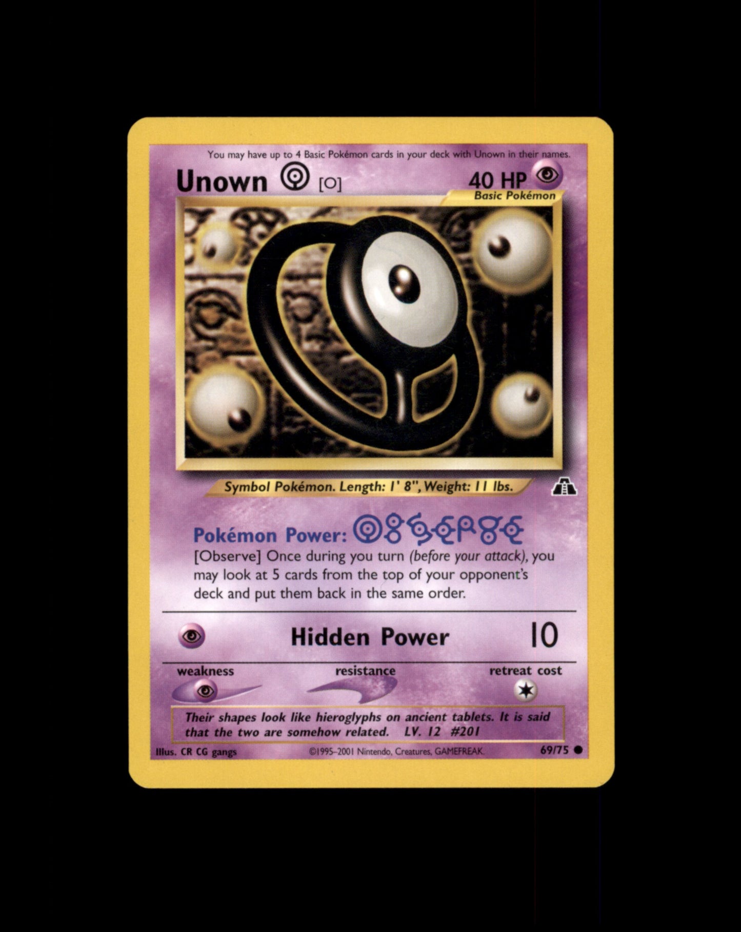 *SE BILDE FOR TILSTAND* Unown O #69 Pokemon Neo Discovery Pokesingles