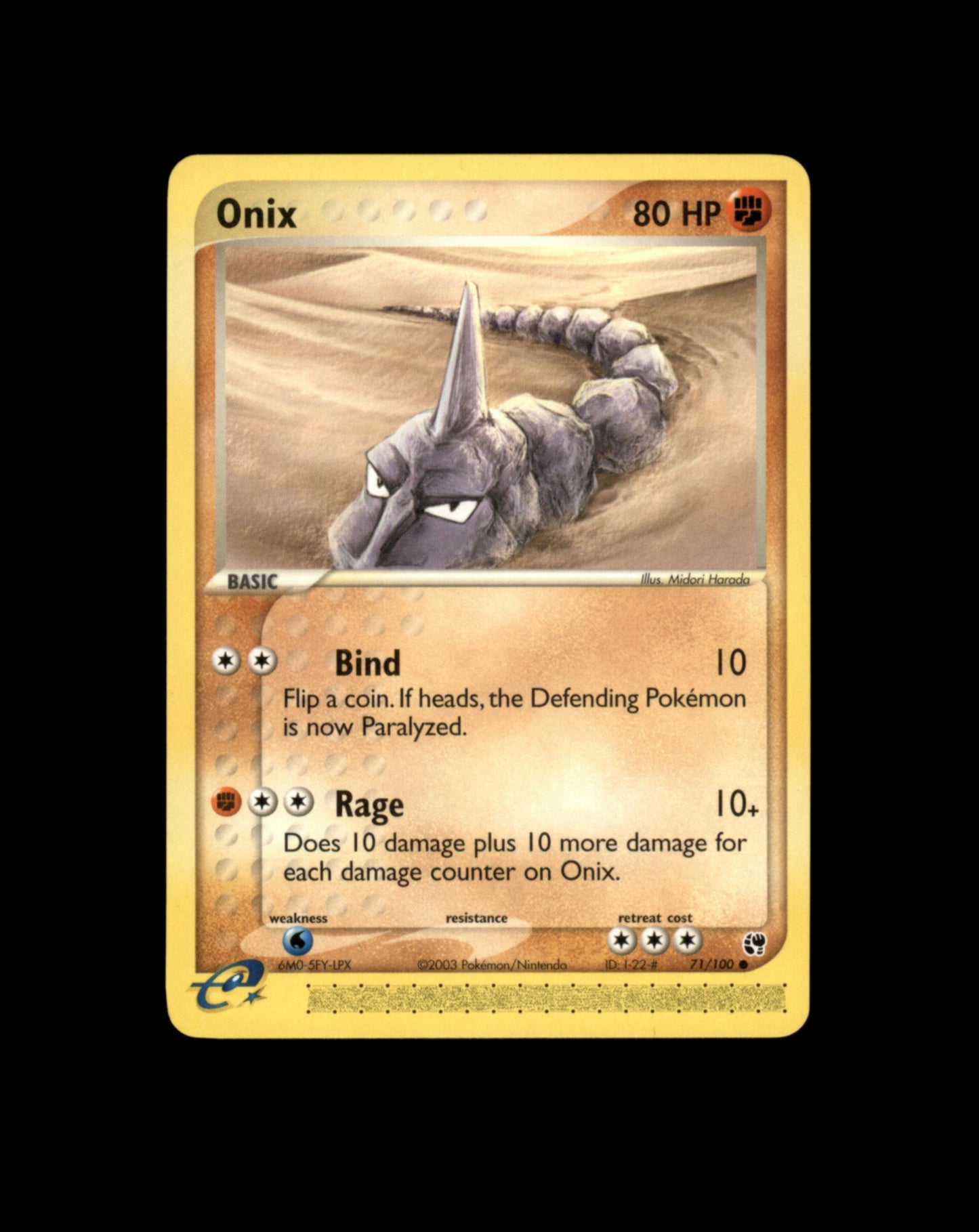 *SE BILDE FOR TILSTAND* Onix #71 Pokemon Sandstorm Pokesingles