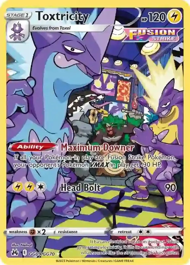 Toxtricity GG09, Crown Zenith | Sword & Shield, , 0.00 kr, Pokesingles. Kjøp pokemon kort til lave priser hos oss.