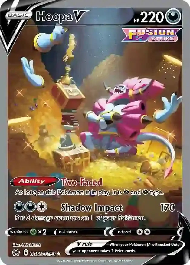 Hoopa V GG53, Crown Zenith | Sword & Shield, , 0.00 kr, Pokesingles. Kjøp pokemon kort til lave priser hos oss.