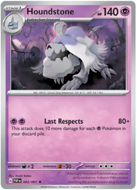 043 Houndstone - Holo Rare, Paldean Fates, holo, 5.00 kr, Pokesingles. Kjøp pokemon kort til lave priser hos oss.