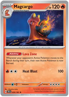 029 Magcargo Holo Rare, Temporal Forces | Scarlet & Violet, holo, 5.00 kr, Pokesingles. Kjøp pokemon kort til lave priser hos oss.