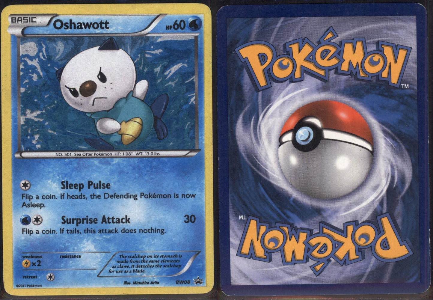 *SE BILDE FOR TILSTAND* Oshawott #BW08 Pokemon Promo Pokesingles