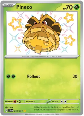 099 Pineco, Paldean Fates, secret, 100.00 kr, Pokesingles. Kjøp pokemon kort til lave priser hos oss.