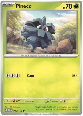 002 Pineco, Temporal Forces | Scarlet & Violet, nonholo, 2.00 kr, Pokesingles. Kjøp pokemon kort til lave priser hos oss.