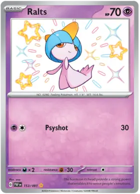 153 Ralts, Paldean Fates, secret, 100.00 kr, Pokesingles. Kjøp pokemon kort til lave priser hos oss.