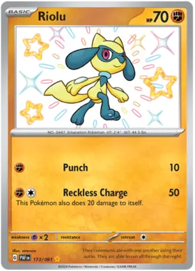 173 Riolu, Paldean Fates, secret, 100.00 kr, Pokesingles. Kjøp pokemon kort til lave priser hos oss.
