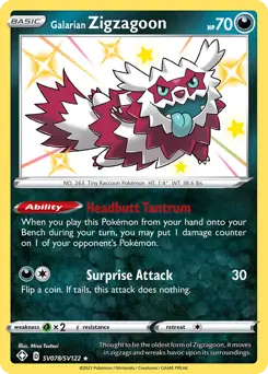 Galarian Zigzagoon SV078 - Shining Fates, Shining Fates | Sword & Shield, , 55.00 kr, Pokesingles. Kjøp pokemon kort til lave priser hos oss.