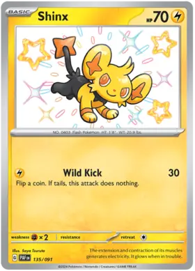 135 Shinx, Paldean Fates, secret, 100.00 kr, Pokesingles. Kjøp pokemon kort til lave priser hos oss.