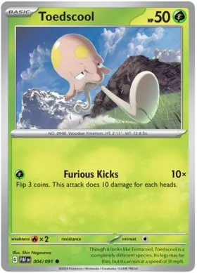 004 Toedscool, Paldean Fates, nonholo, 2.00 kr, Pokesingles. Kjøp pokemon kort til lave priser hos oss.